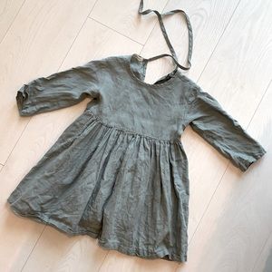 Soor Ploom linen dress in sage size 4-5